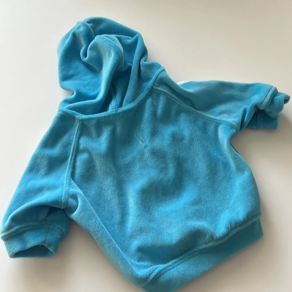 Dog Retro Jacket Turquoise Hooded